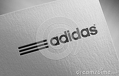 Adidas logo icon paper texture stamp Editorial Stock Photo