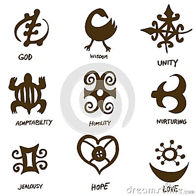 Adinkra Symbols Vector Illustration