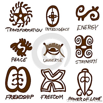 Adinkra Symbols Set Two Vector Illustration