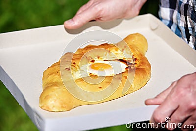 Adjarian khachapuri Stock Photo