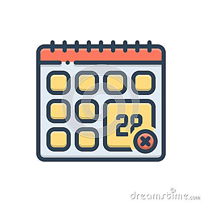 Color illustration icon for Adjourn, postpone and respite Cartoon Illustration