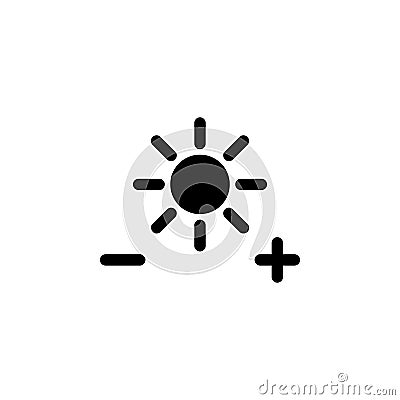 Adjust brightness settings icon. Signs and symbols can be used for web, logo, mobile app, UI, UX Vector Illustration