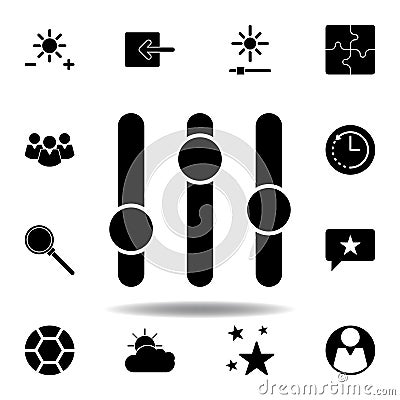 adjust brightness settings icon. Signs and symbols can be used for web, logo, mobile app, UI, UX Stock Photo