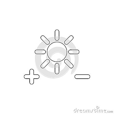 Adjust brightness settings outline icon. Signs and symbols can be used for web, logo, mobile app, UI, UX Vector Illustration