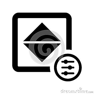 Adjust color, brightness, contrast black icon Stock Photo