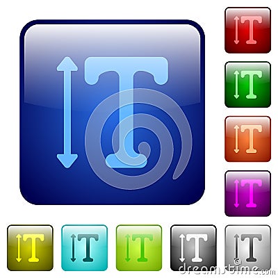 Adjust font height color square buttons Stock Photo