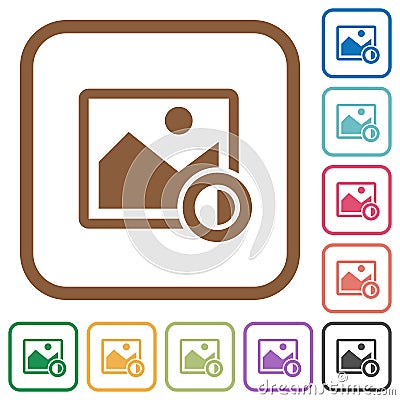 Adjust image contrast simple icons Stock Photo