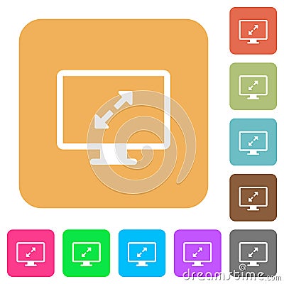 Adjust screen resolution rounded square flat icons Stock Photo