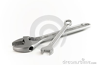 Adjustable monkey wrench Stock Photo
