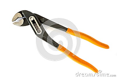 Adjustable pliers on white background Stock Photo