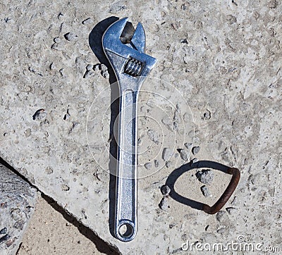 Adjustable spanner. Close-up Stock Photo