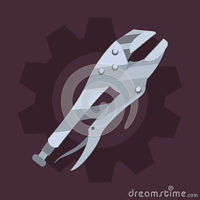 adjustable spanner gear tool Cartoon Illustration