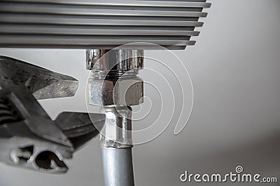 Adjustable wrench, repair Stock Photo