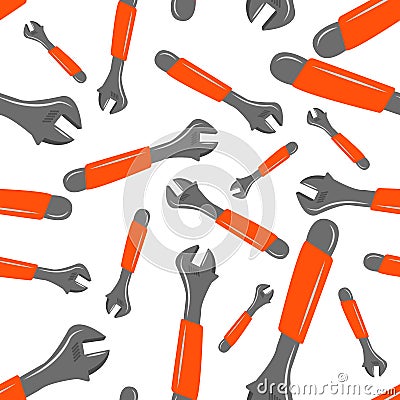 Adjustable wrench seamless pattern Vector Illustration