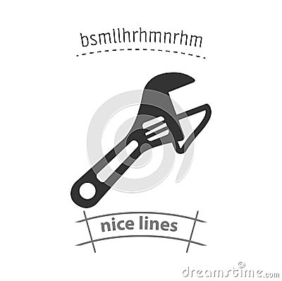 Adjustable wrench simple icon. wrench icon Vector Illustration