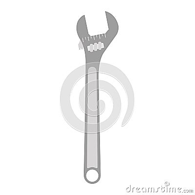 Adjustable wrench tool vector illustration icon industry. Work equipment adjustable wrench mechanic spanner key repair icon. Vector Illustration