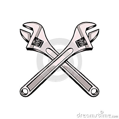 adjustable wrench vector illustration from tools collection. adjustable wrench from labor day celebration. fit for construction or Vector Illustration