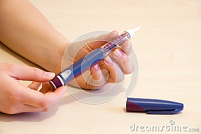 Adjusting insulin dose Stock Photo