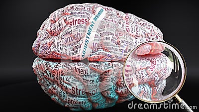 Adjustment disorder in human brain Stock Photo