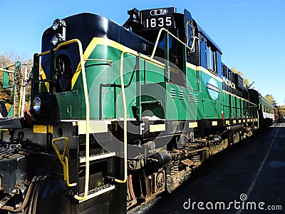 ADK Railroad locomotive engine 1835 under blue sky Editorial Stock Photo