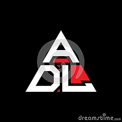 ADL triangle letter logo design with triangle shape. ADL triangle logo design monogram. ADL triangle vector logo template with red Vector Illustration