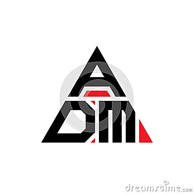 ADM triangle letter logo design with triangle shape. ADM triangle logo design monogram. ADM triangle vector logo template with red Vector Illustration