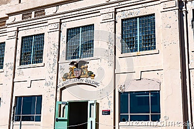 Administration building from the Alcatraz Island Prison, San Francisco USA, March 30, 2020 Editorial Stock Photo