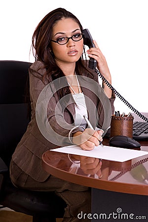 Administrative assistant on the phone Stock Photo