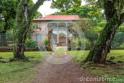Administrative building of an abandoned penal colony, French Guiana Stock Photo