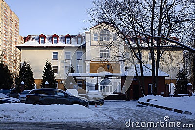 Administrative building and business center in Sverdlov street of Balashikha, Russia. Editorial Stock Photo