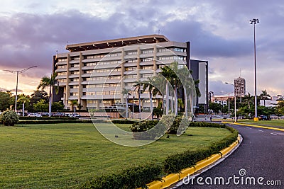 Administrative building of the Universidad Autonoma Santo Domingo university in Santo Domingo, capital of Dominican Editorial Stock Photo