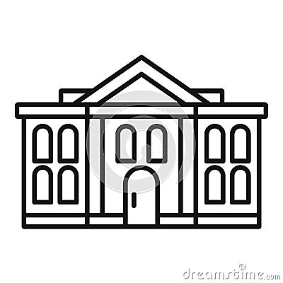 Administrative courthouse icon, outline style Vector Illustration