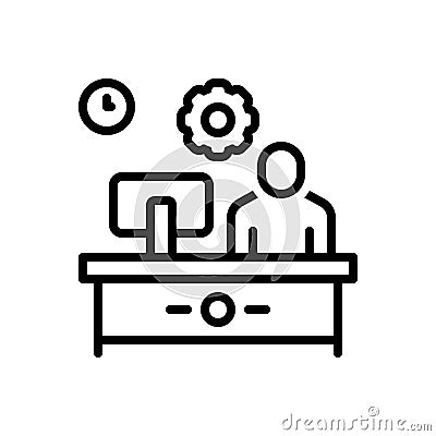 Black line icon for Administrative, managerial and executive Vector Illustration
