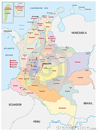 administrative map of columbia Stock Photo