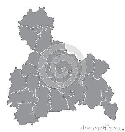 Upper Bavaria administrative map Vector Illustration