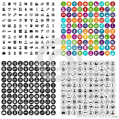 100 administrator icons set vector variant Vector Illustration