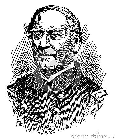 Admiral David G. Farragut, vintage illustration Vector Illustration