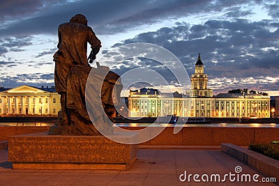 Admiralty Embankment, Saint Petersburg, Russia Stock Photo