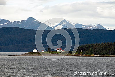 Admiralty Island Point Retreat Light House Inside Passage Stock Photo