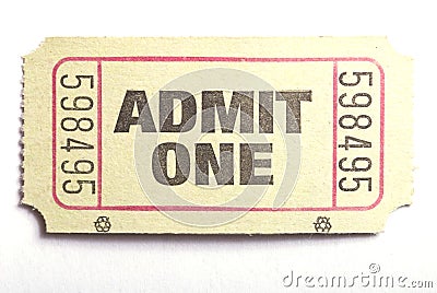 Admit one ticket Stock Photo