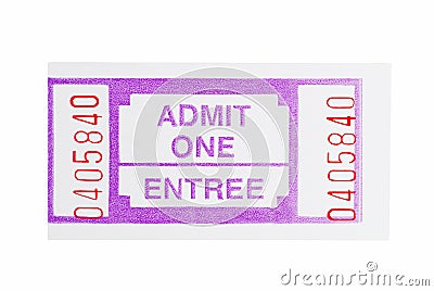 Admit one ticket Stock Photo