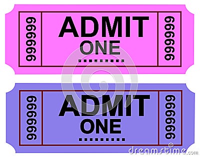 Admit Ticket 1 Stock Photo