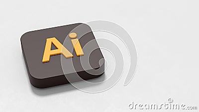 Adobe Illustrator App Icon on Gray Background with Copy Space Editorial Stock Photo