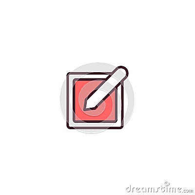 Edit Write Filled Line icon. linear style sign for mobile concept and web design Vector Illustration