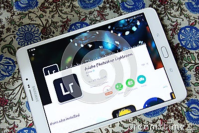 Adobe photoshop lightroom app Editorial Stock Photo