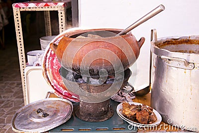 Adobo de Chancho arequipeño consists of a marinated pork meat dish Stock Photo