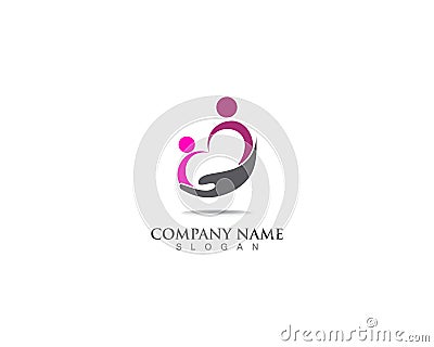 adobtion and community care logo template vector symbol Stock Photo