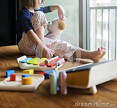 Adolescence Doll Kid Kindergarten Learning Girl Concept Stock Photo