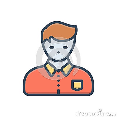 Color illustration icon for Adolescence, teenager and stripling Cartoon Illustration