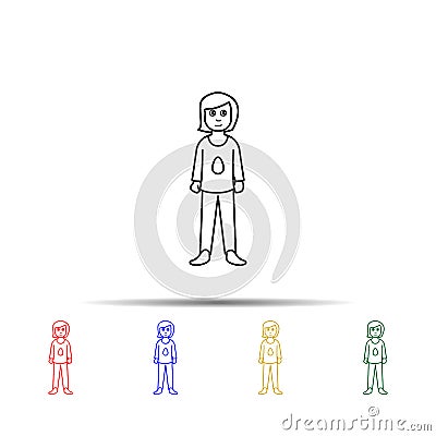 adolescent girls multi color style icon. Simple thin line, outline of generation icons for ui and ux, website or mobile Stock Photo